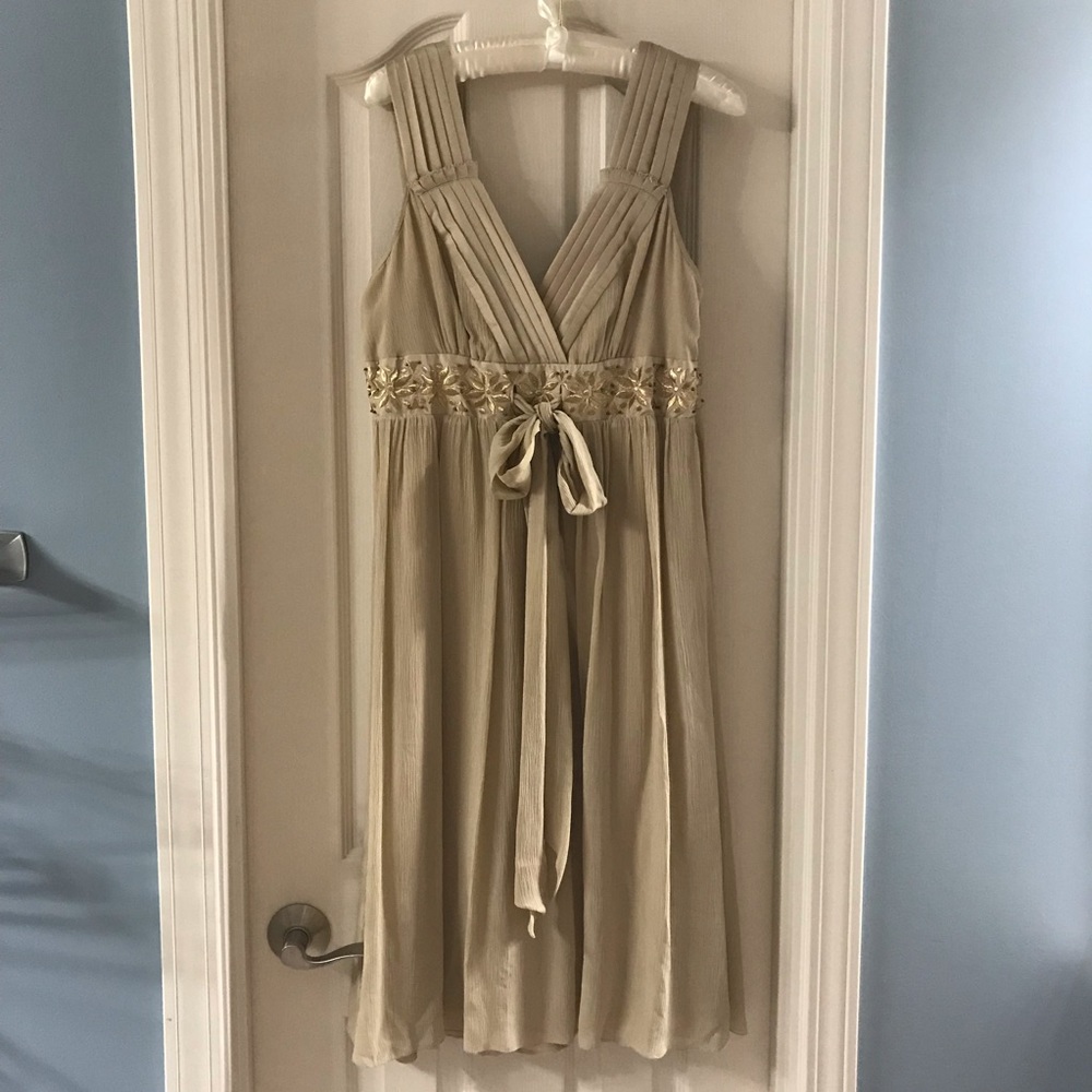 Banana Republic soft gold silk dress | Size 10